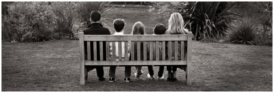 family on bench