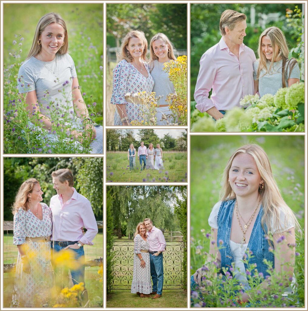 family with flowers 