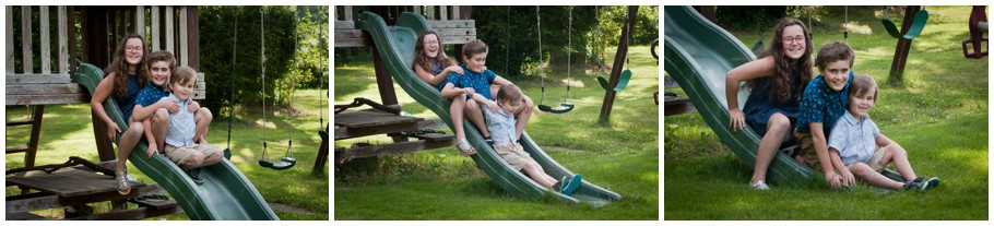 family on slide