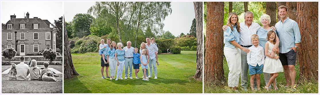 family between trees 