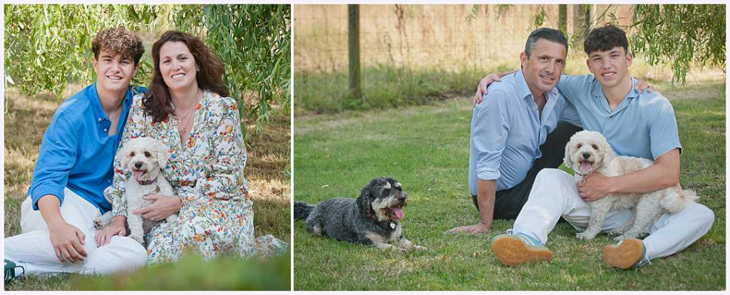 family with dogs