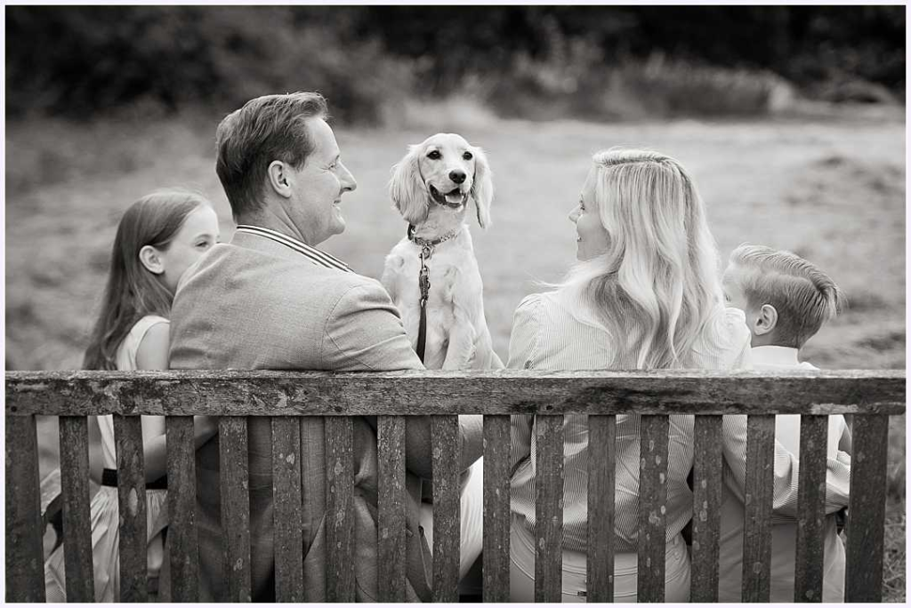 black white with dog 