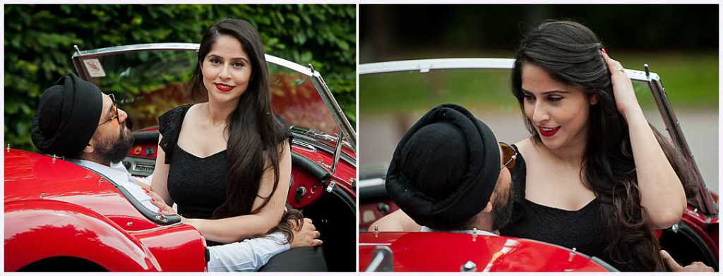 couple in old car 