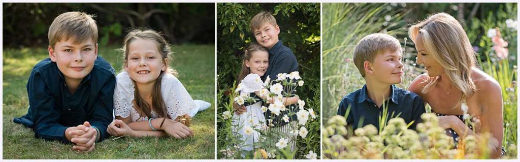 children in the flowers