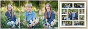 children in the flowers